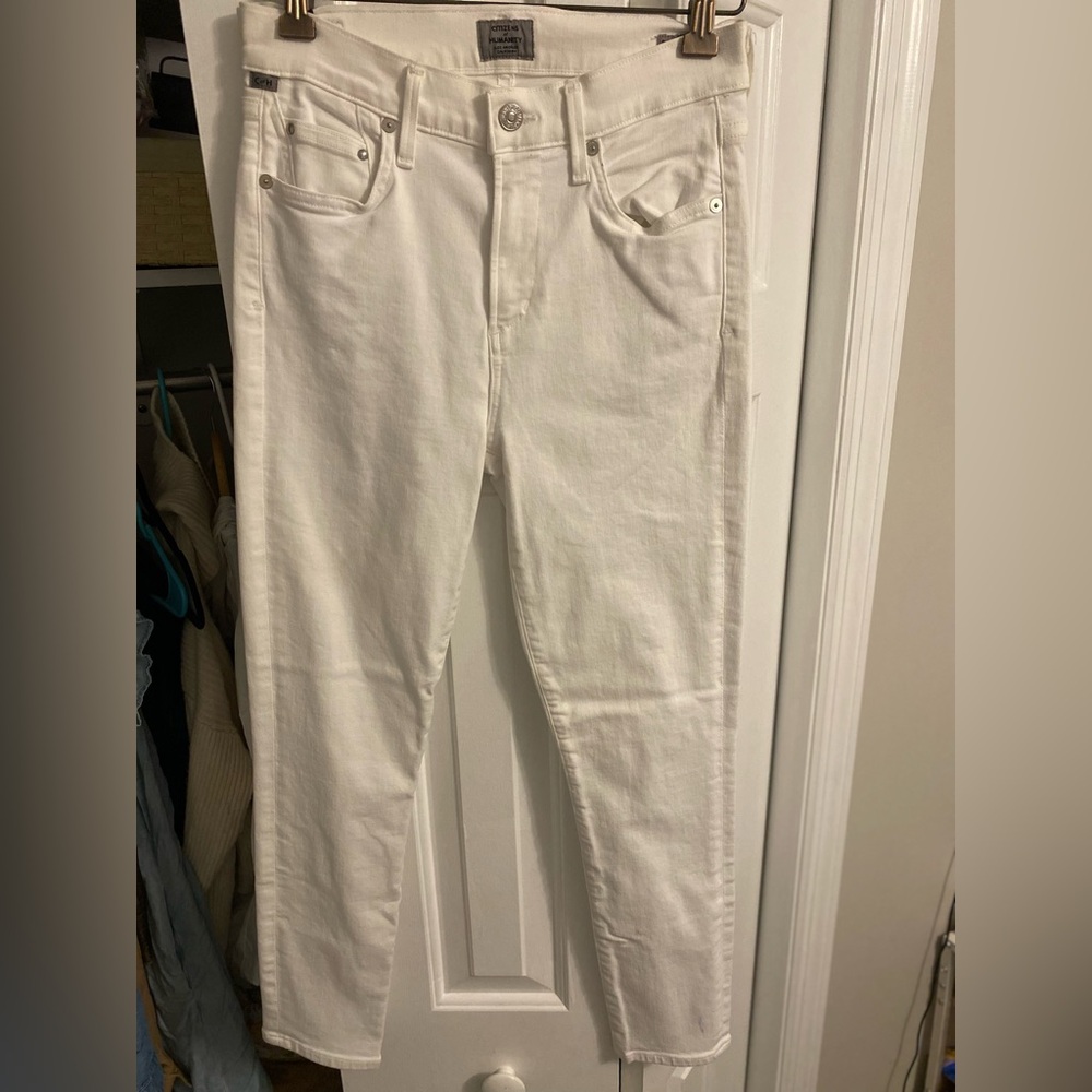 Citizens Of Humanity Rocket Crop High Rise White Jeans